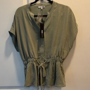 Fashion Nova Sage Green Blouse